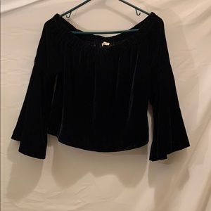 Hollister Off Shoulder Velvet Crop Top